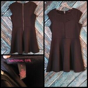 Material Girl Large Fit and Flare Black Skater Mini Dress